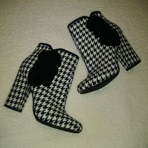 Black and White Heel Boots